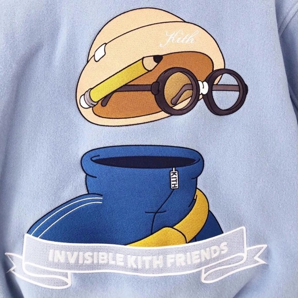 NWT KITH x Invisible Friends Size M - Wool Varsity Jacket Blue Limited Edition - Picture 3 of 11